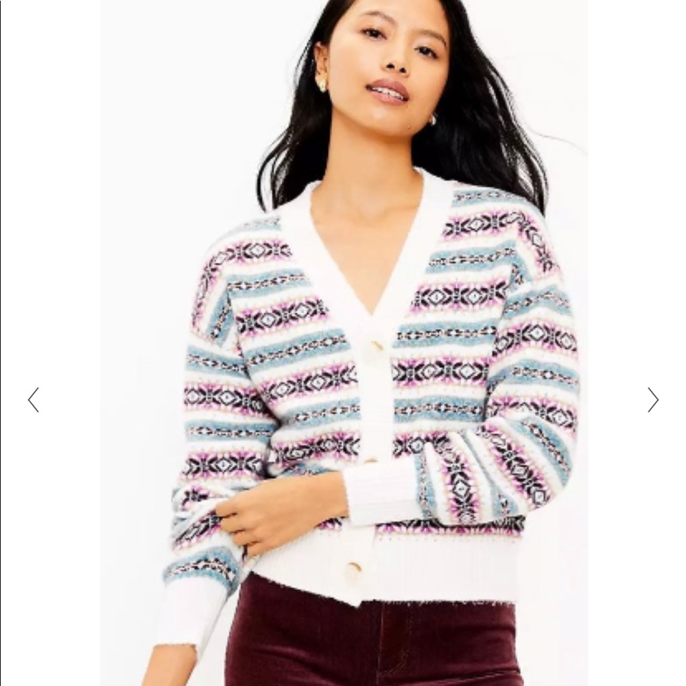 LOFT Multicolor Patterned Cardigan